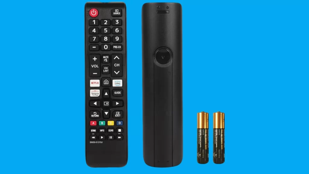remove batteries from samsung remote and press ON button